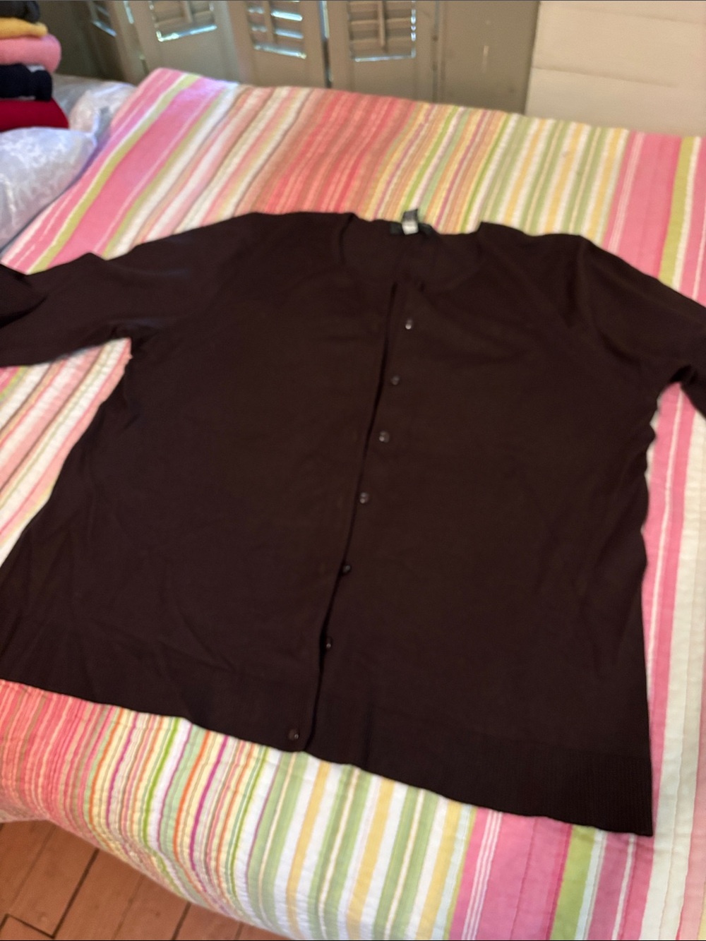 Cable & Gauge Brown Button-Front Women's Cardigan